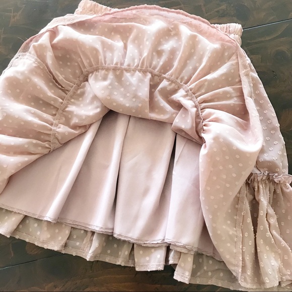 5⭐️ /REGATTA/ Blush Pink Chiffon Dot Tiered Skirt - Picture 4 of 4